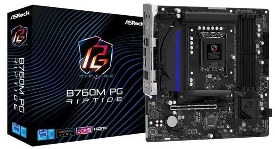 ASRock B760M PG Riptide Moderkort - Intel B760 - Intel LGA1700 socket - DDR5 RAM - Micro-ATX